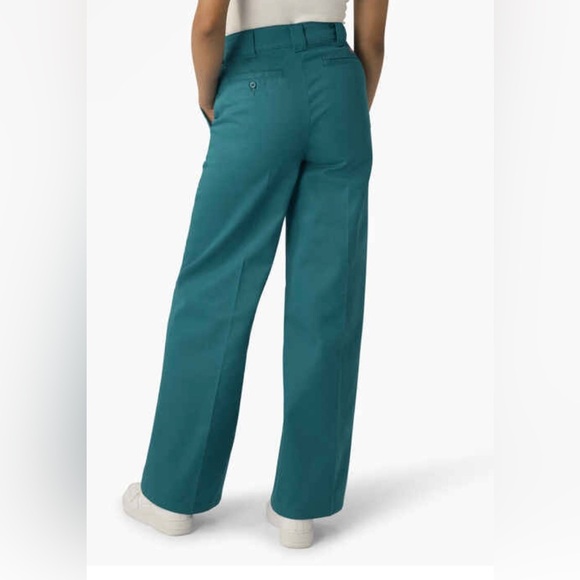 Dickies Women's Regular Fit Wide Leg teal green deep‎ lake Work Pants size 12R - Picture 7 of 7